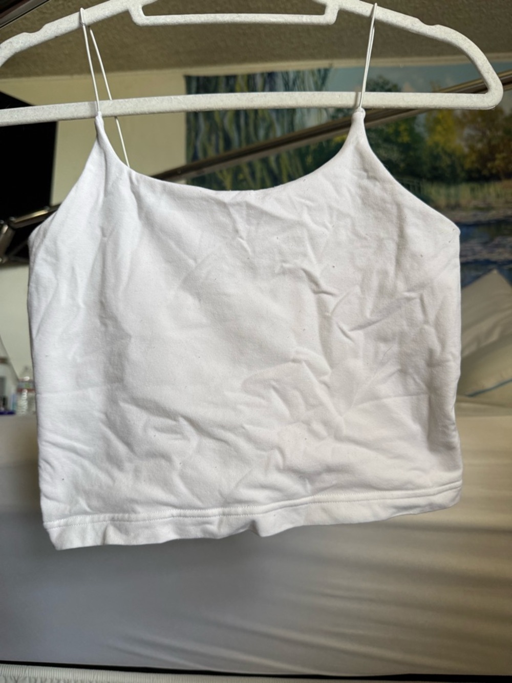Women's White Spaghetti Strap Camisole Tank